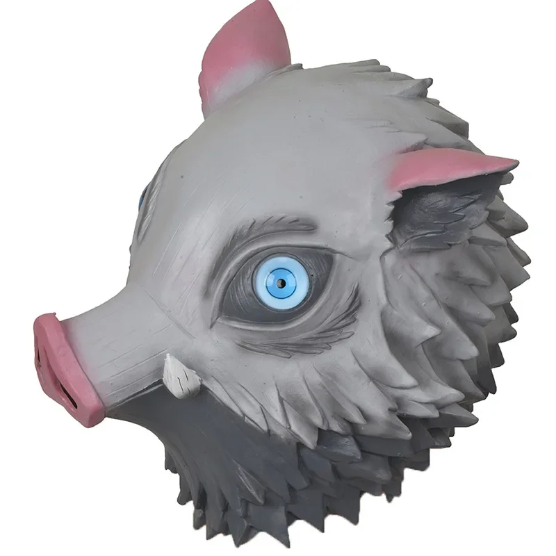 Hashibira Inosuke Cosplay Mask Pig Silicone Headgear Latex Pig's Head Masks Anime Cosplay Props Costume Accessory - Image 3