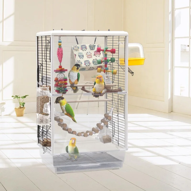 

Acrylic Transparent Play Stands Open Top Large Parrot Bird Cage