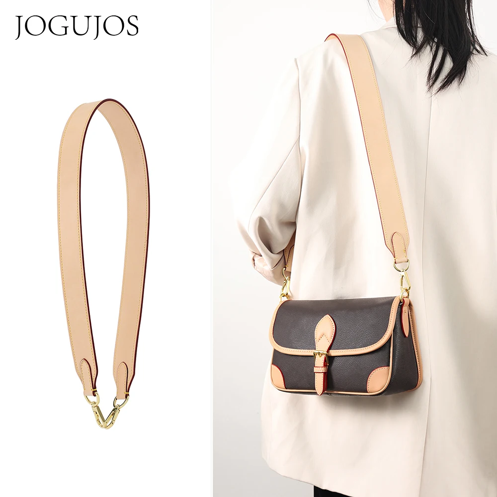 JOGUJOS Genuine Leather Shoulder Strap Replacement 1.5 Inch Wide 35 Inch Purse Strap Belt Crossbody Bag Strap Bag Handles