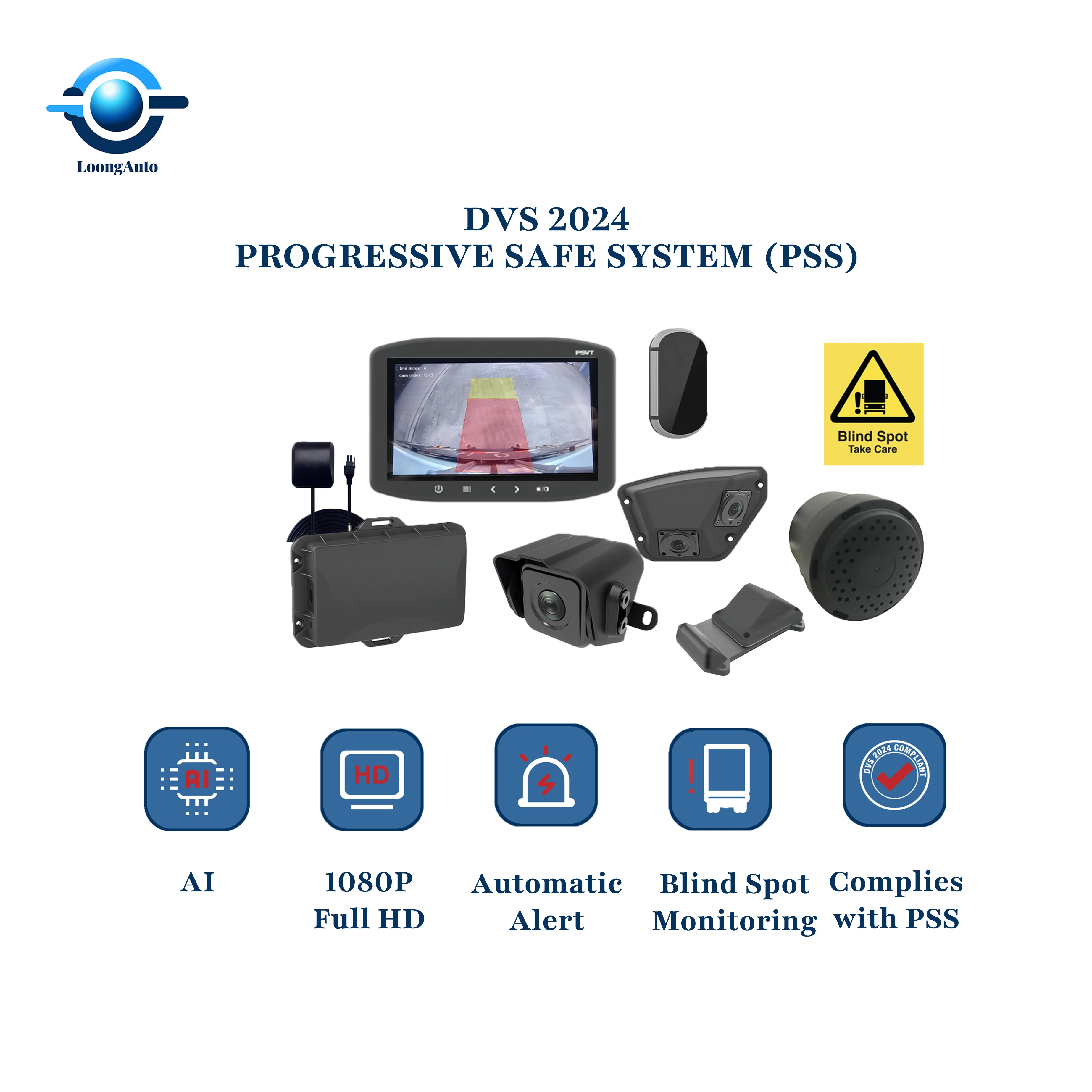 DVS Solution  2024 UK PSS Safety Blind Spot Monitoring Camera  for HGV Truck