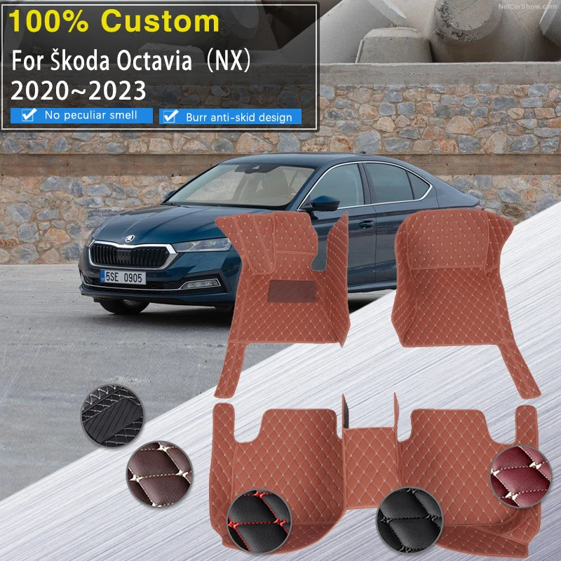 

Car Floor Mats For Škoda Octavia NX MK4 2020 2021 2022 2023 5seat Liftback Anti-dirt Pad Leather Mat Carpets Rug Car Accessories