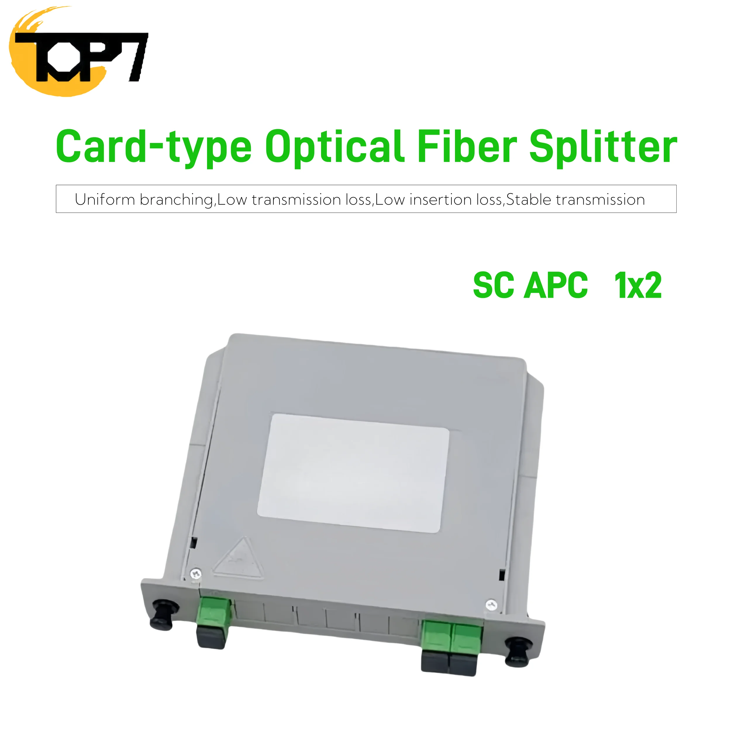 1x2 SC APC Fiber Optic Splitter Box FTTH PLC Cassette Insert Type Fiber Optic Box 1x2 PLC Splitter Box