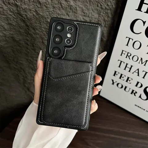 Carteira magnética titular do cartão caso de telefone para samsung galaxy s25 fe s24 ultra s22 plus a15 a16 a17 a25 a26 a35 a36 a55 a56 a06 a07