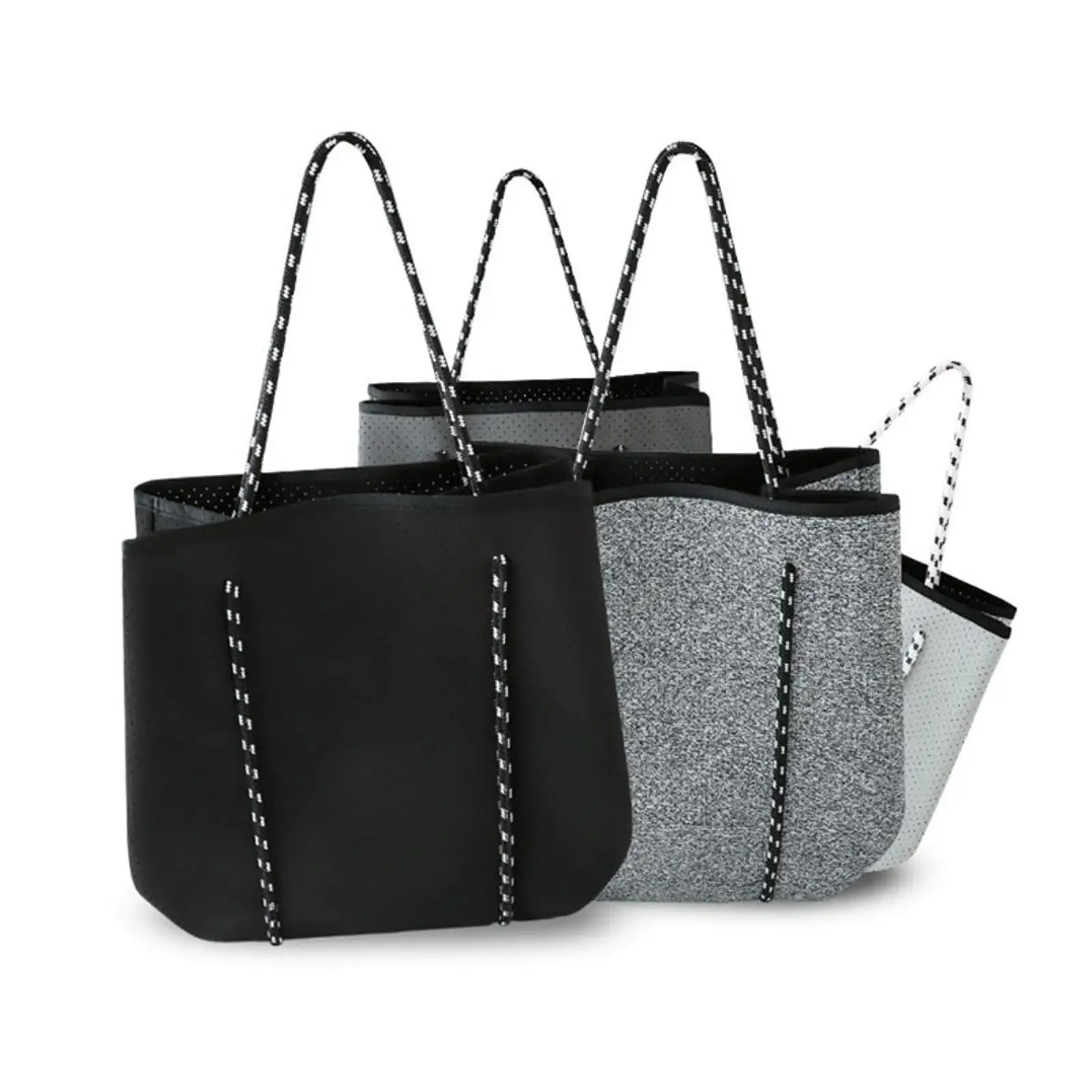 Women Neoprene Bag Pool Bag with Small Bag Multipurpose Beach Tote Bag Holes Handbag for Gym Sport Swimming Picnic Summer