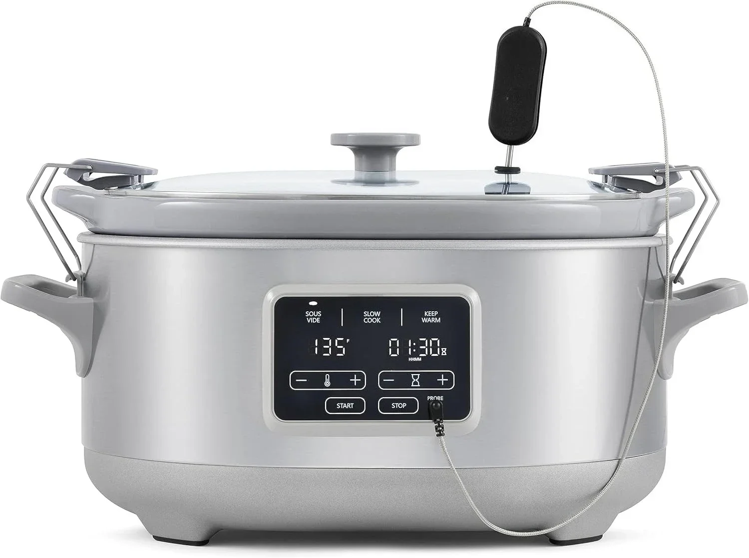 7-Quart Cook & Carry Slow Cooker with Sous Vide Function, Family-Sized Slow Cooker Warms up to 30 Hours, Modern Digital Display