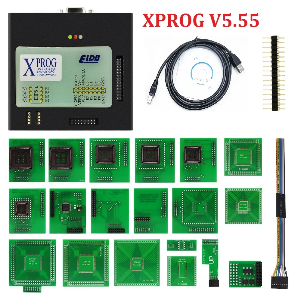 XPROG V5.55 Metal Box Car ECU Programmer Chip Tuning Tool with Full Adapters Supports CAS4 XPROG-M 5.55 Programmer Tool