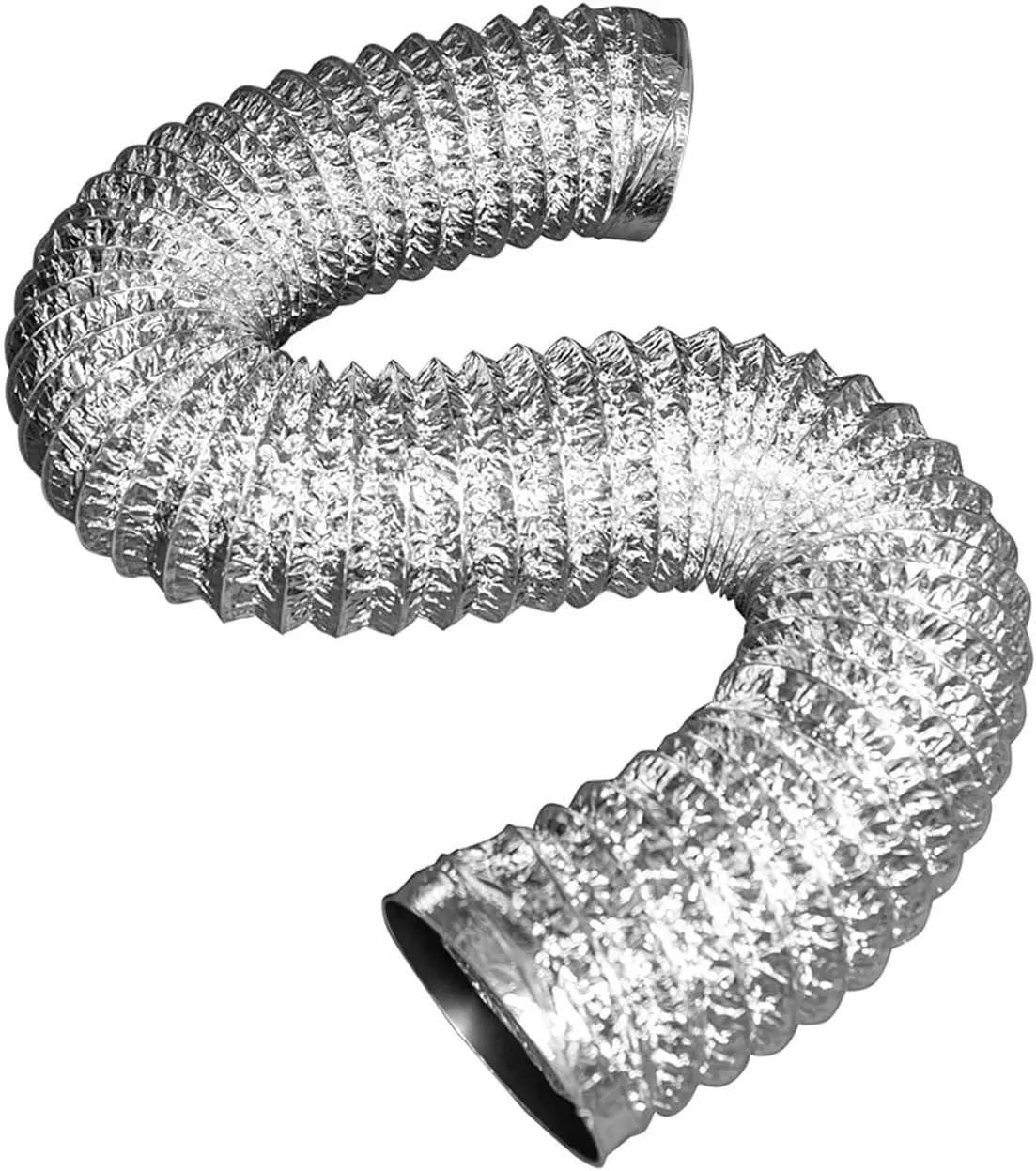 

6 Inch 6 Foot Flexible Aluminum Air Duct for Ventilation, No Clamps Needed