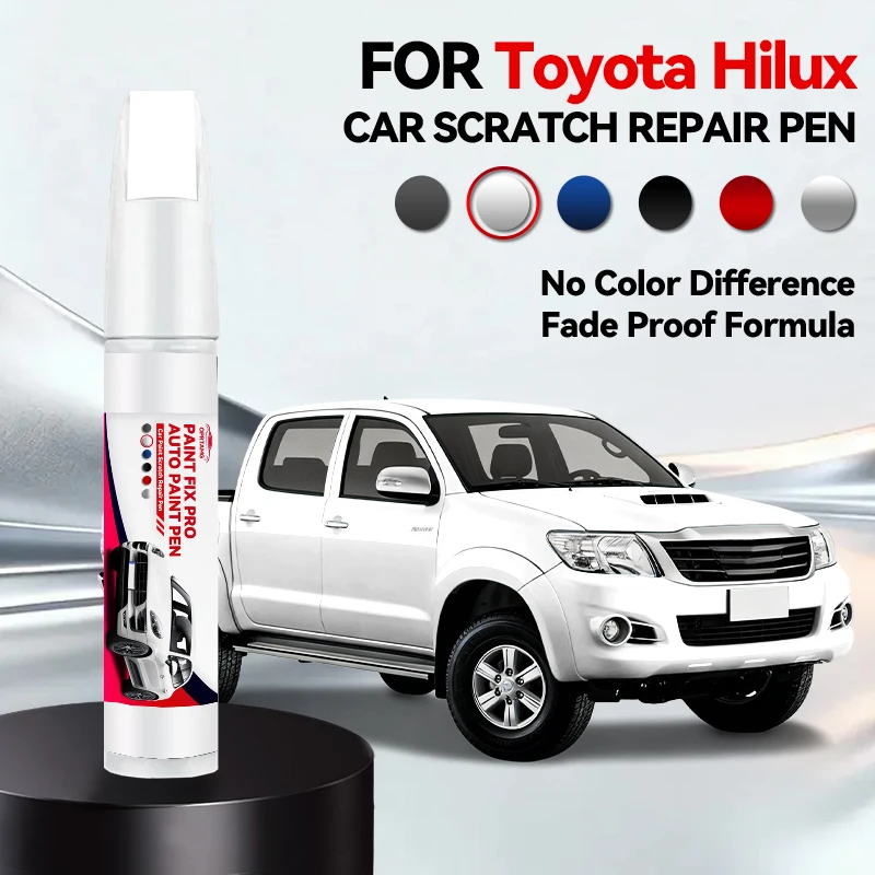 

Ручка-корректор для ремонта краски Toyota Hilux, средство для удаления царапин, аксессуары для авто, черный, белый, серебристый, серый, синий, красный цвета.