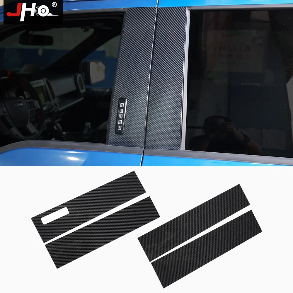 

JHO 3D Carbon Fiber Grain C B Window Pillar Post Protector Sticker For Ford F150 Raptor Limited 2017-2020 Car Accessories