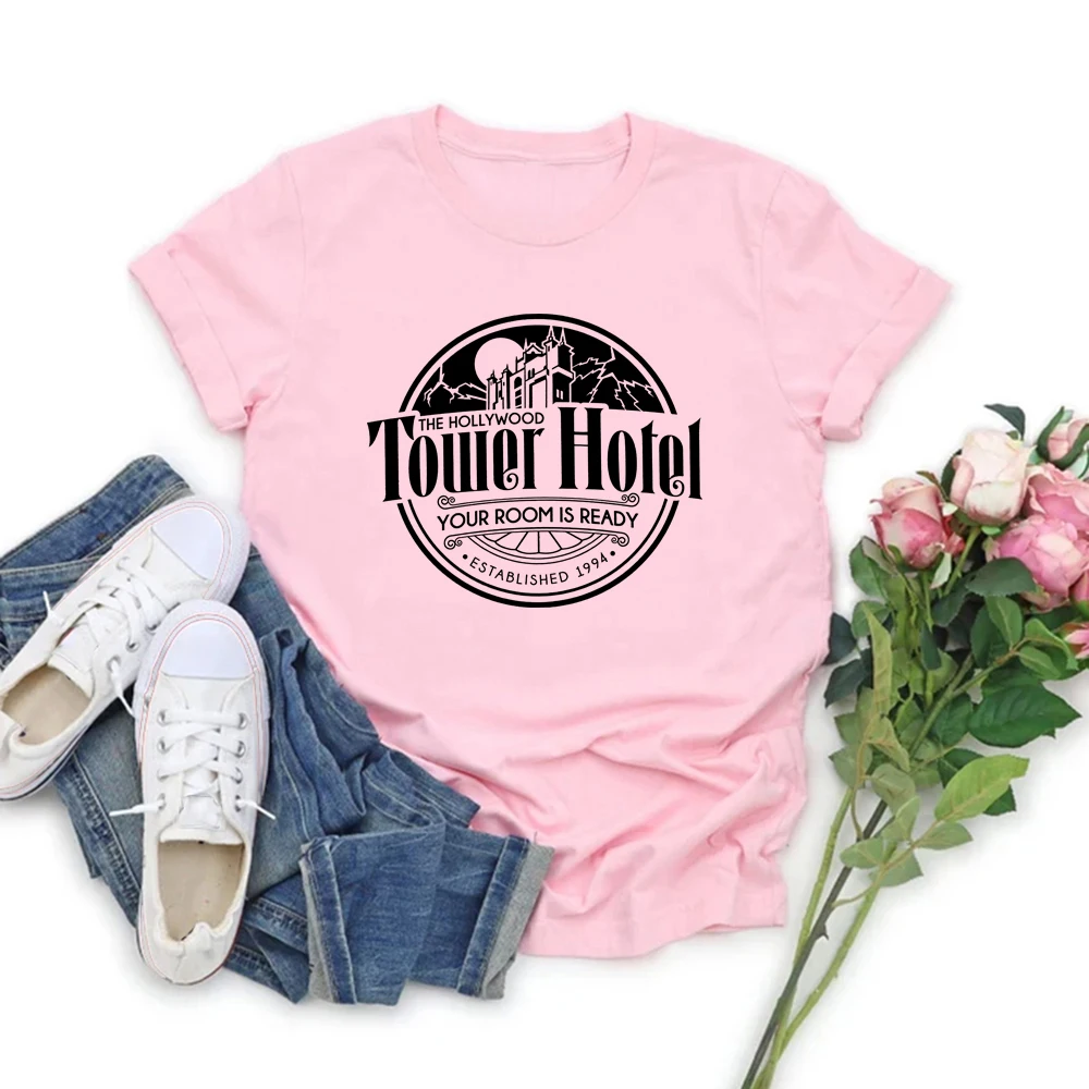 Tower of Terror Unisex T-Shirt Tower Hotel Shirt Vintage Studios Shirt WDW Shirt Women Fashion Summer Causal Short Sleeved Tops