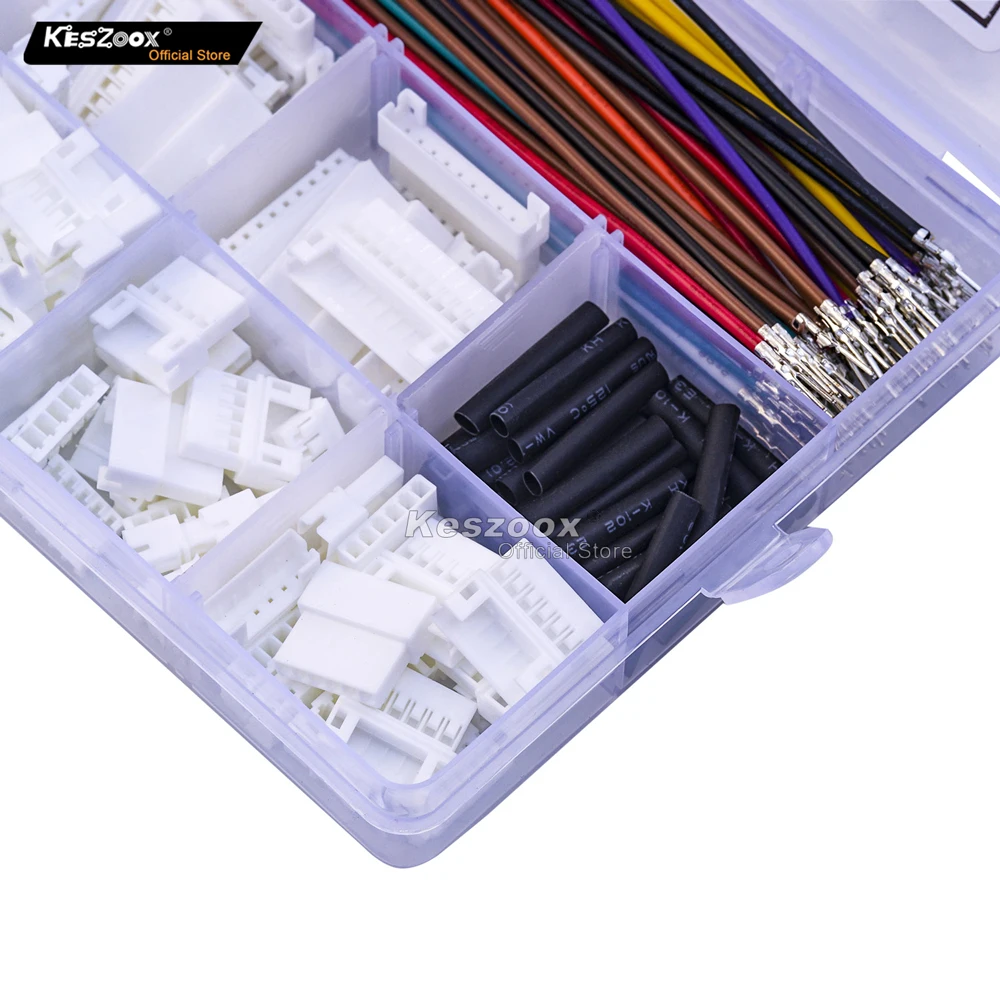 

Yoeruyo JST PH2.0 266Pcs 22AWG Pre-Crimped Wire Connector Kit Male Female Housing 2-10Pin Terminal Adapter Plug Cable