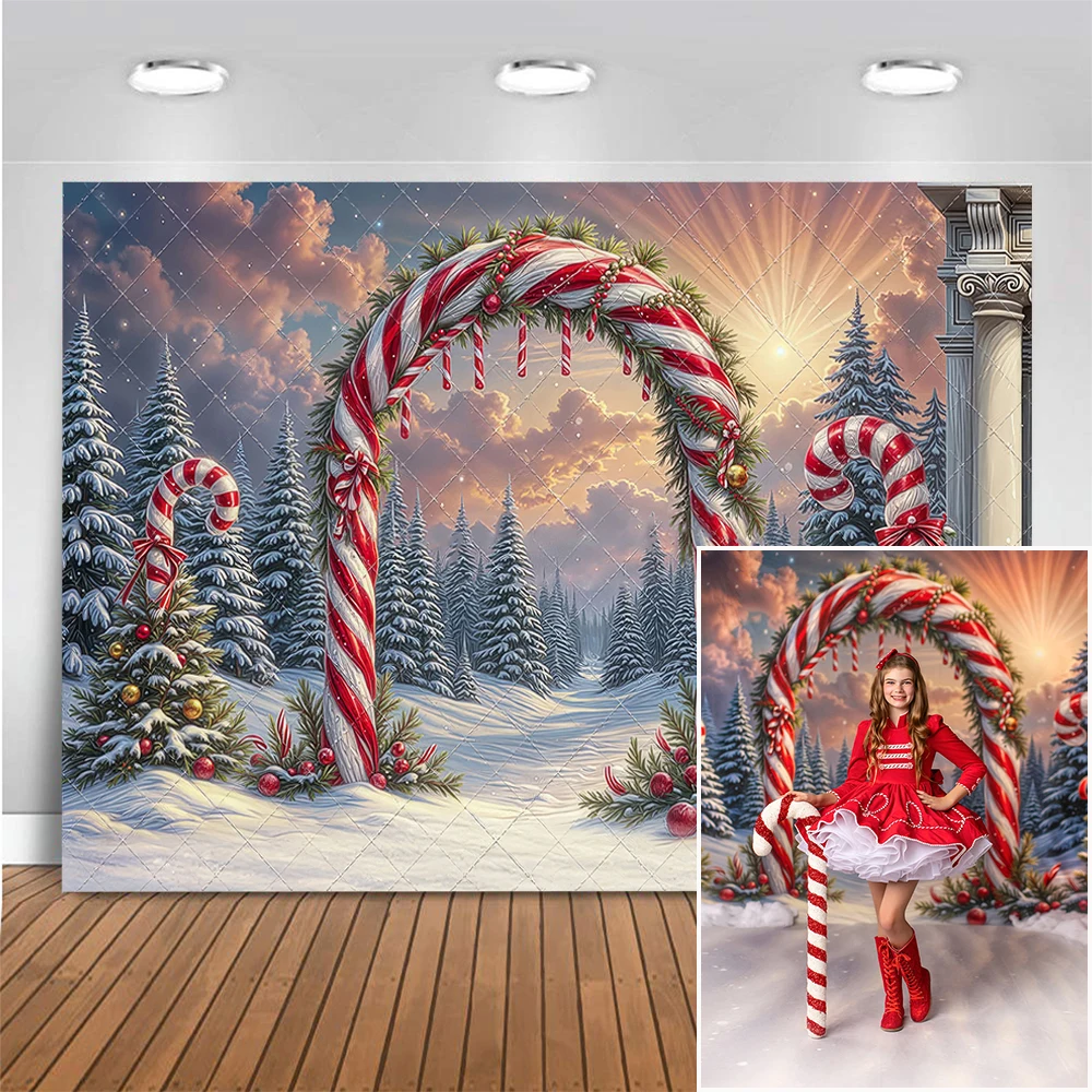

Winter Forest Snow Christmas Photography Backdrop Xmas Tree Gift Decor Background Adult Kids Portrait Photo Studio Props Banner
