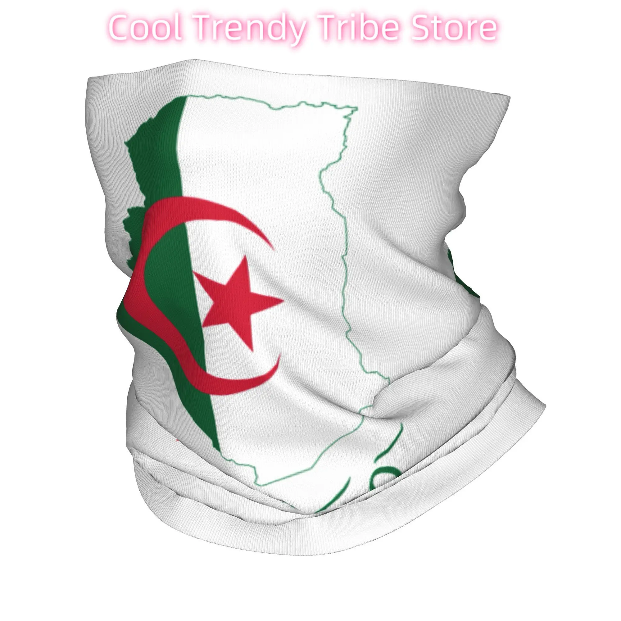 غطاء رقبة باندانا جزائرية بعلم الجزائر مطبوع} وشاح سحري متعدد الوظائف لأغطية الرأس لركوب الدراجات للجنسين والكبار قابل للتنفس