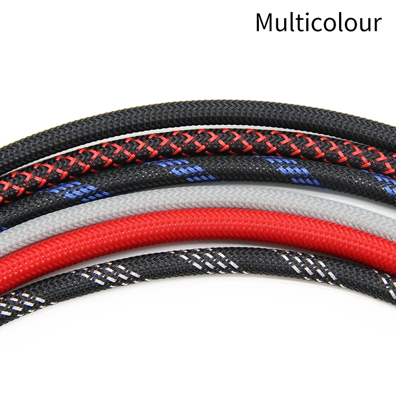 5m 22colors PET Cable Sleeve 2 4 6 8 10 12 14 16 20 25 30mm High Density Expandable Braided Insulated Sleeving Wire Protector