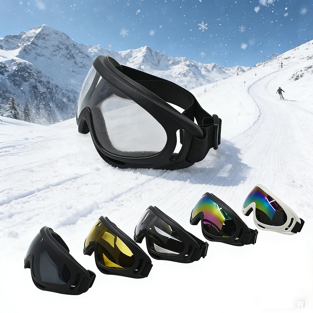 

Colored Ski Goggles Windproof and Impact-resistant Work Safety Glasses Stylish Goggles Outdoor Sports Protective Glasses