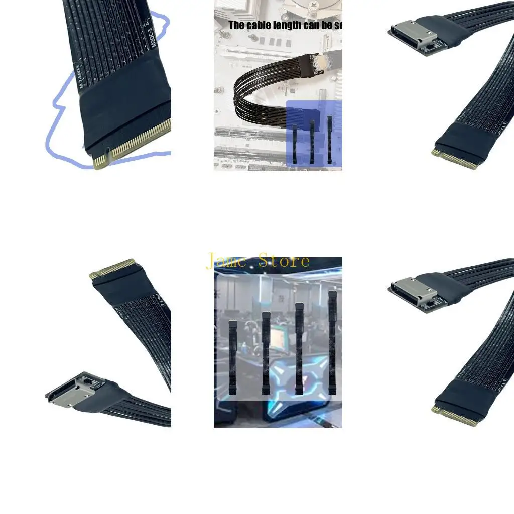 

LX0B Length PCIe4.0 4X Oculink Extension Cable M.2 To SFF8612 SSDs GPU Connection