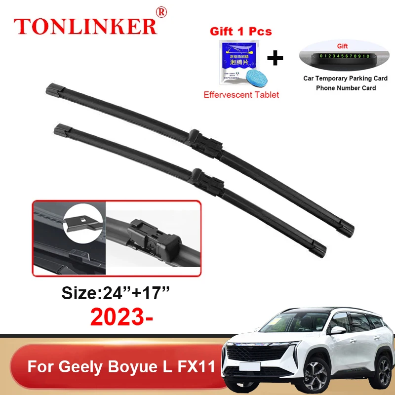 

TONLINKER Car Windscreen Wiper Blades For Geely Boyue L FX11 2023 SUV Accessories Front Rear Wiper Blade Brushes Cutter