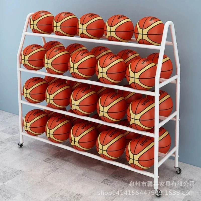 Factory direct sale Minimalist Classic Basketball Storage Rack Anti-rust Mobile Ball Soccer Volleyball Gymnasium Ball Rack