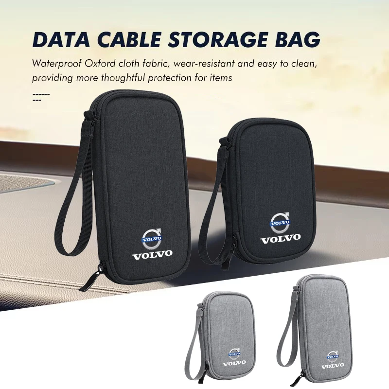 

Автомобильная сумка для хранения кабеля для передачи данных, водонепроницаемый органайзер для Volvo C60 V40 C30 V70 V50 V90 XC40 XC90 SC60 190h XC S80 S90 R S60 V60