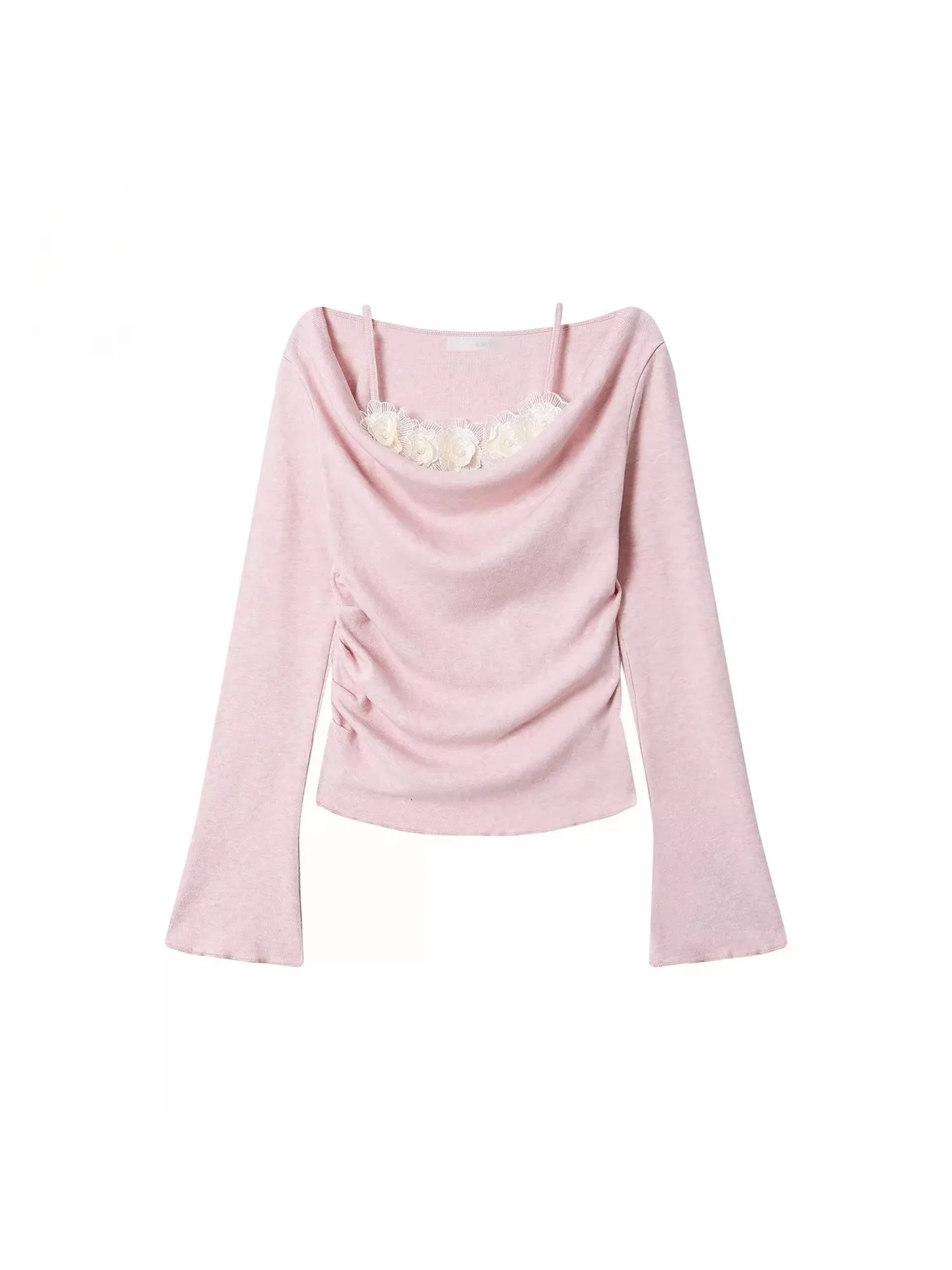 

Вязаный базовый топ Ele для женщин: новинка весна-лето, в стиле Pure Desire, с плиссировкой и утягивающим эффектом на талии, дышащий, приятный для кожи, длинный.