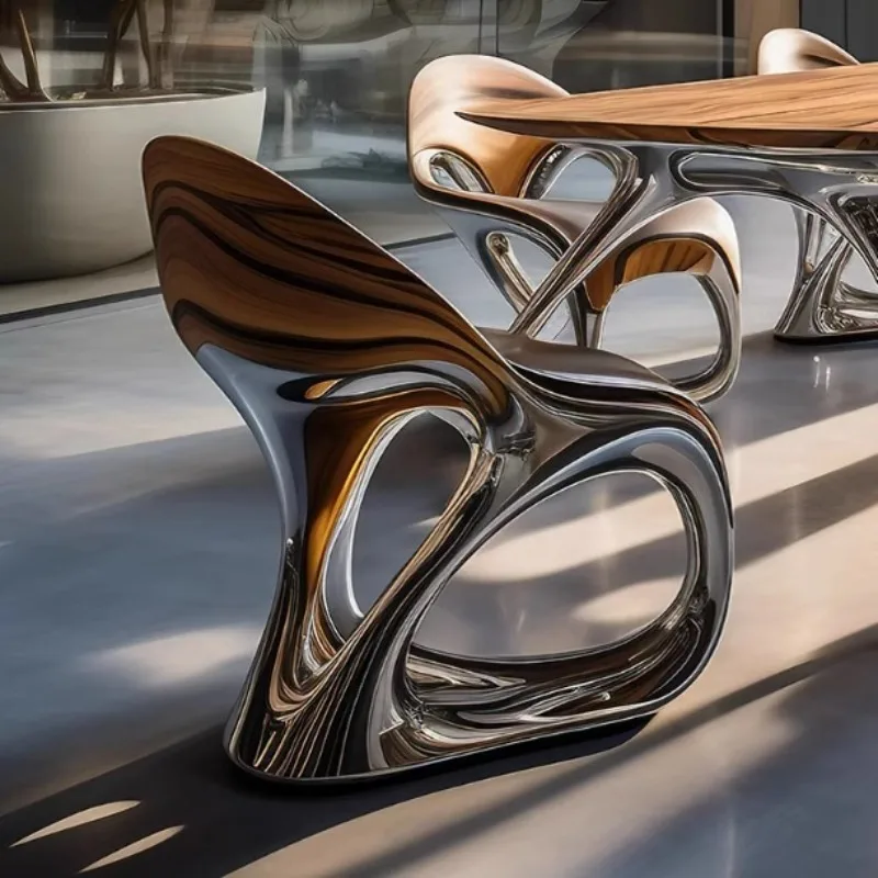 Curved Dining Table Coffee Table Commercial Space Office Hotel Advanced Technology Creative Table