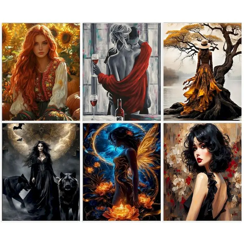 

GATYZTORY картина маслом по номерам рисунок фигуры на холсте подарок 40x50 см наборы картин по номерам каллиграфия живопись домашний декор