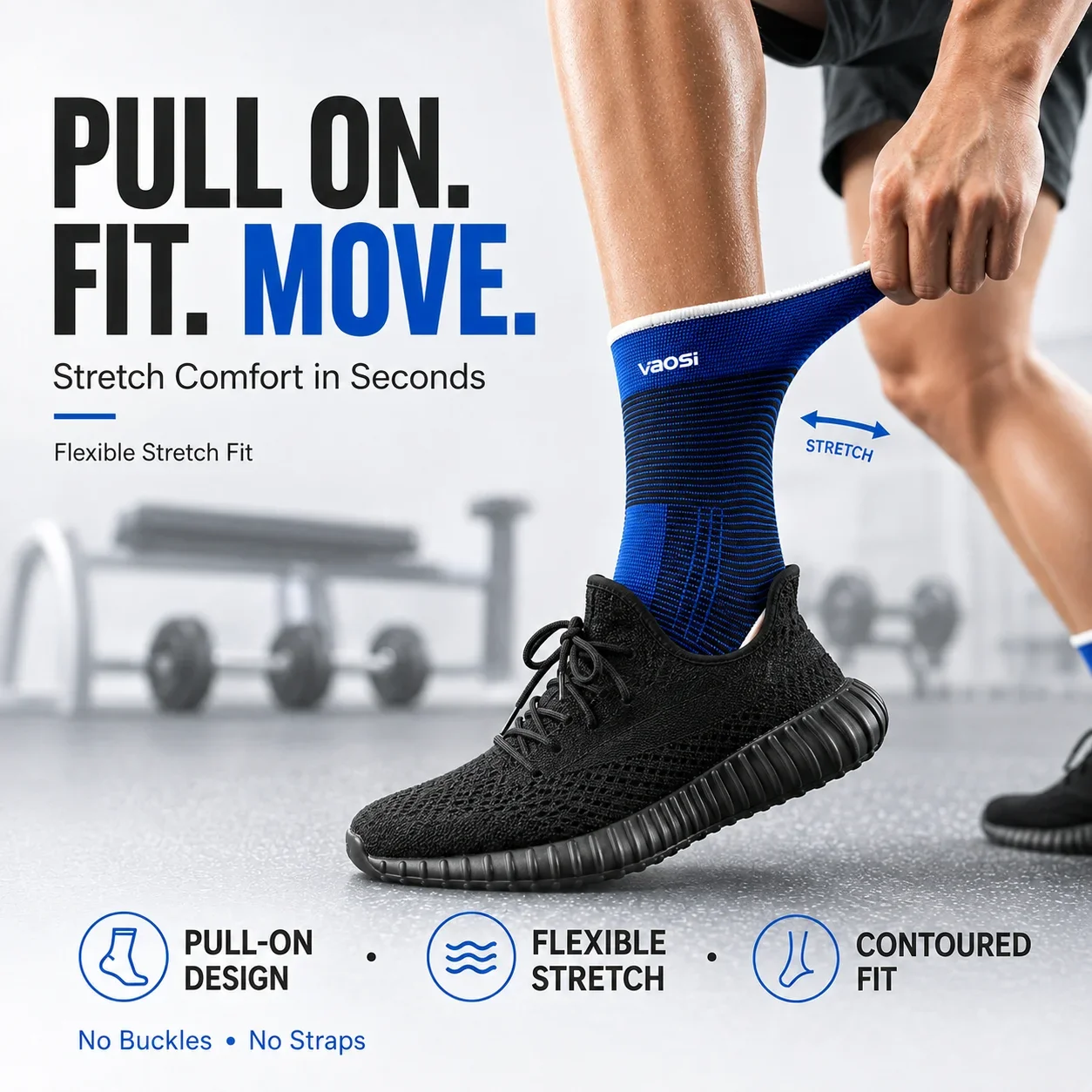 2PCS Ankle Support Brace Compression Sleeve Open Heel Breathable Knitted Sports Ankle Protector for Running Gym Men Women Unisex