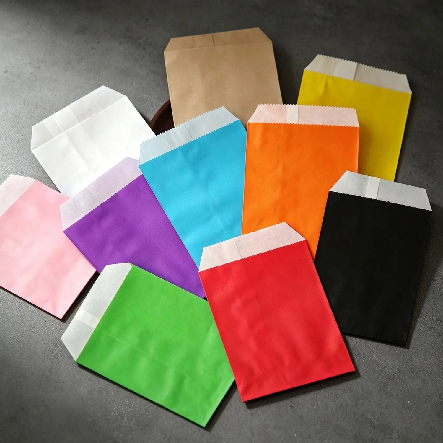 50/100pcs color Gift Kraft Paper Bag Candy Bread Snack Food Safety Bag Birthday Wedding Gift Gift Packaging Bag Guest Packaging - view 3