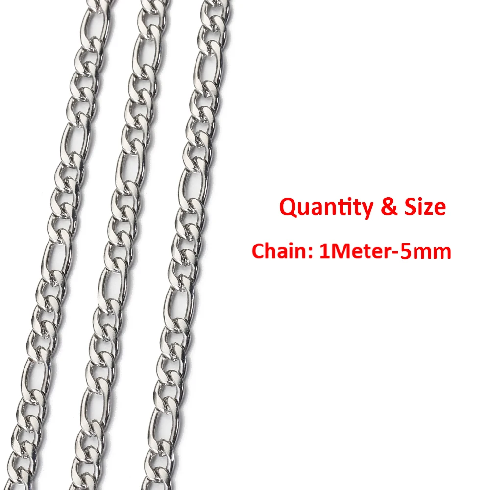 2 Meter 1 Meter Hochwertige Edelstahl-Drehketten für DIY-Halsketten, Armbänder, Kleidung und Schmuckherstellung Zubehör – Detail 19