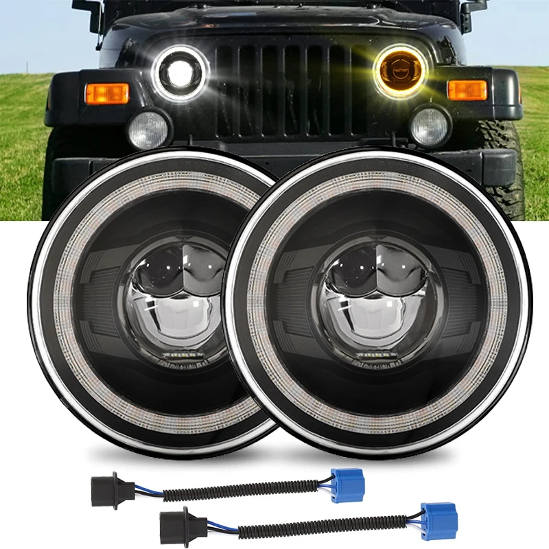 

Car Led 7inch Led Headlight for Nissan Patrol Y60 Hummer H1&H2 Lada 4X4 7" LED Headlamps For Jeep Wrangler TJ JK LJ CJ for Land