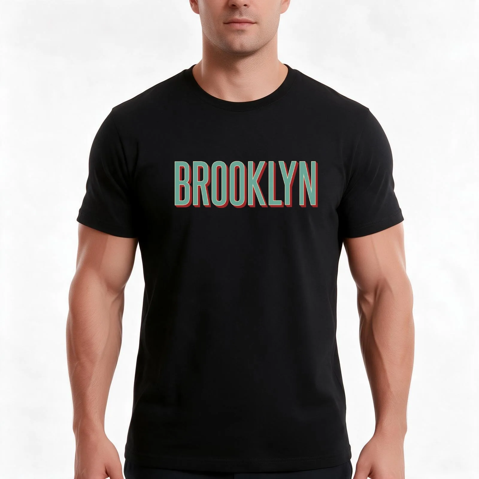 Brooklyn, NY T-Shirt, Summer Casual Cotton Tee, Oversized Streetwear Tops, Vintage Graphic Print, Loose Fit Short Sleeve