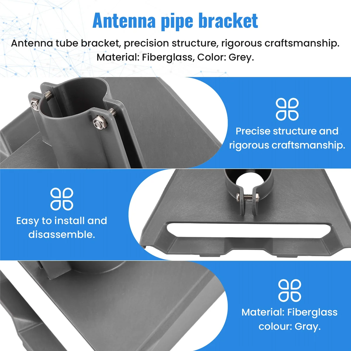 ABLK For Starlink Gen 3 Pipe Adapter Round Tube Adapter Pole Mount Bracket for Starlink V3 Plate Roof Mount Accessories
