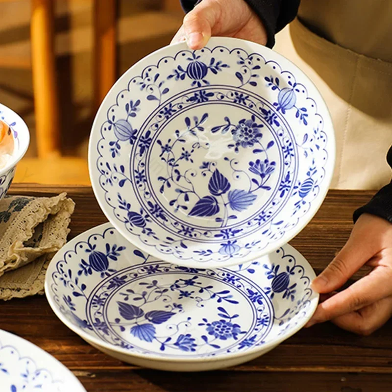 Retro chinesische Art Keramik platten High-End-Restaurant Dessert Salats ch üssel nach Hause köstliche Gerichte Ramen Schalen exquisites Geschirr