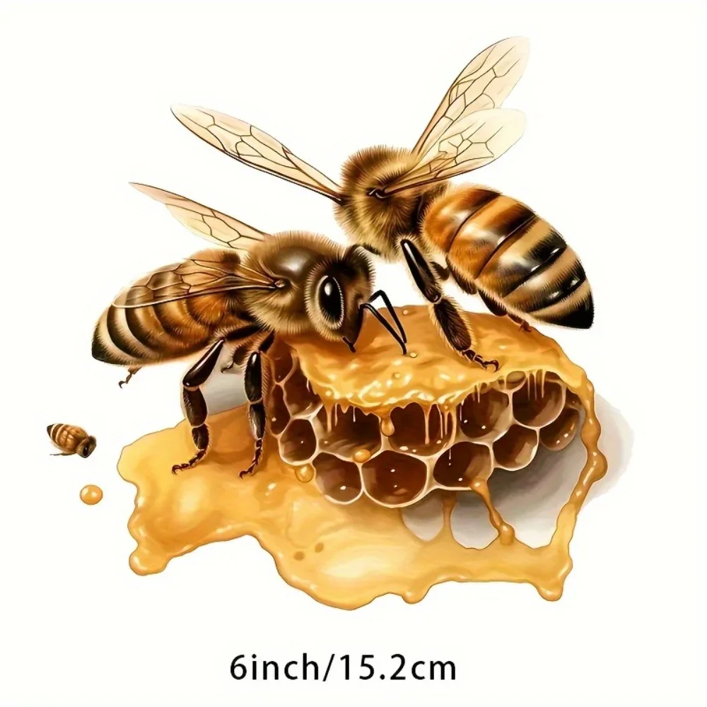 1PC Bee & Honeycomb Vinyl Decal, Removable No Residue Waterproof Sticker for Cars, Laptops, Fridge and Furniture Decor