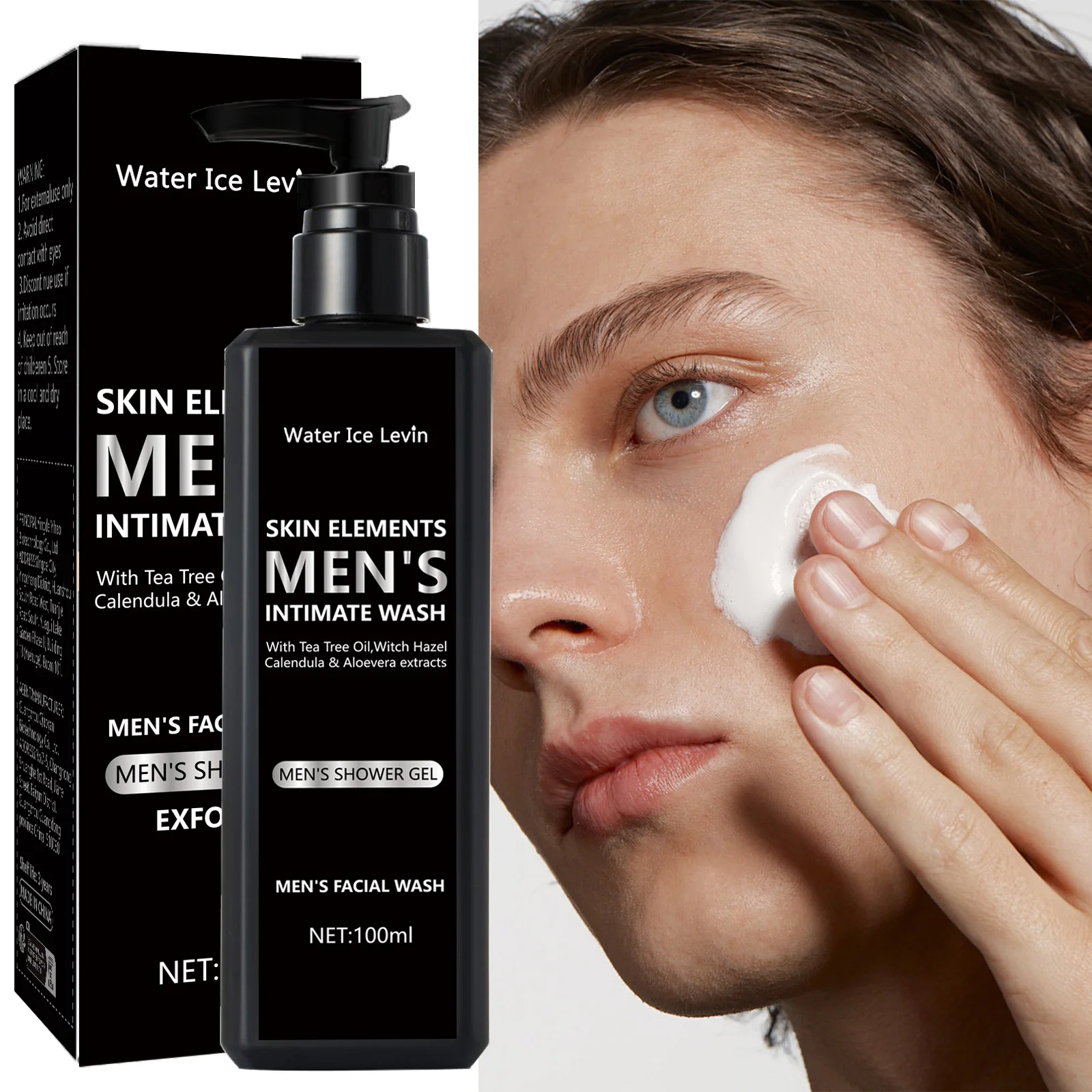 100ML men\'s facial cleanser for daily cleansing and bathing, suitable for oily skin, soothing, purifying and cleaning