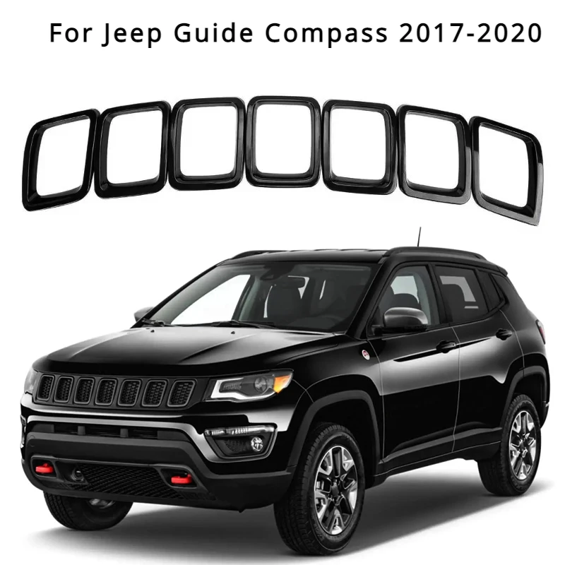 

7 шт., передняя решетка для автомобиля, для Jeep Guide Compass 2017 2018 2019 2020