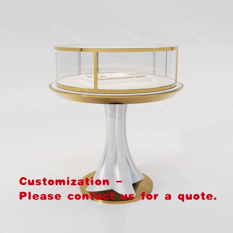 custom.New Design Customize Circular Glass Display Cabinet Elegant Showcase Commercial Display