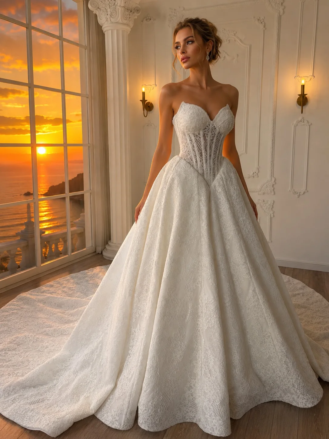 Luxurious New Arrival Wedding Dress with Jacket Customized Sweetheart Beading Pearls Corset Bridal Gown Robe De Mariage