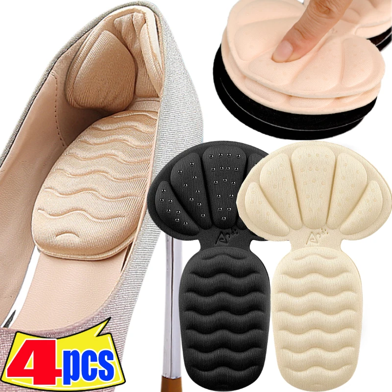 Grossa Esponja Heel Adesivos, Almofada De Sapato, Protetor, Ajustador De Sapatos, Saltos Altos, Inserções, Meias Palmilhas, 2 Pcs, 4Pcs