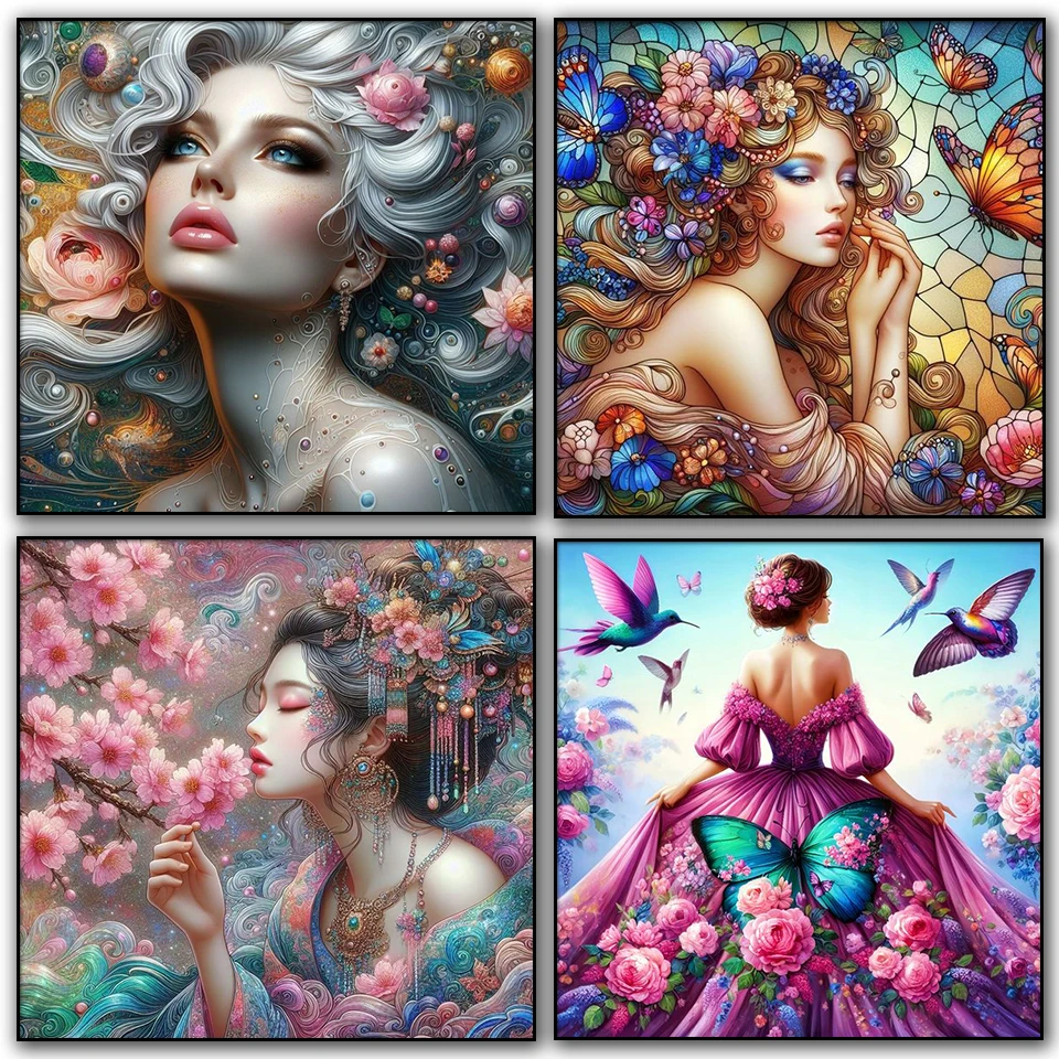 Amazing Beautiful and elegant woman 5D DIY Full square Round Diamond Painting Cross Stitch Kits New 2024 Diamond Mosaic For Home