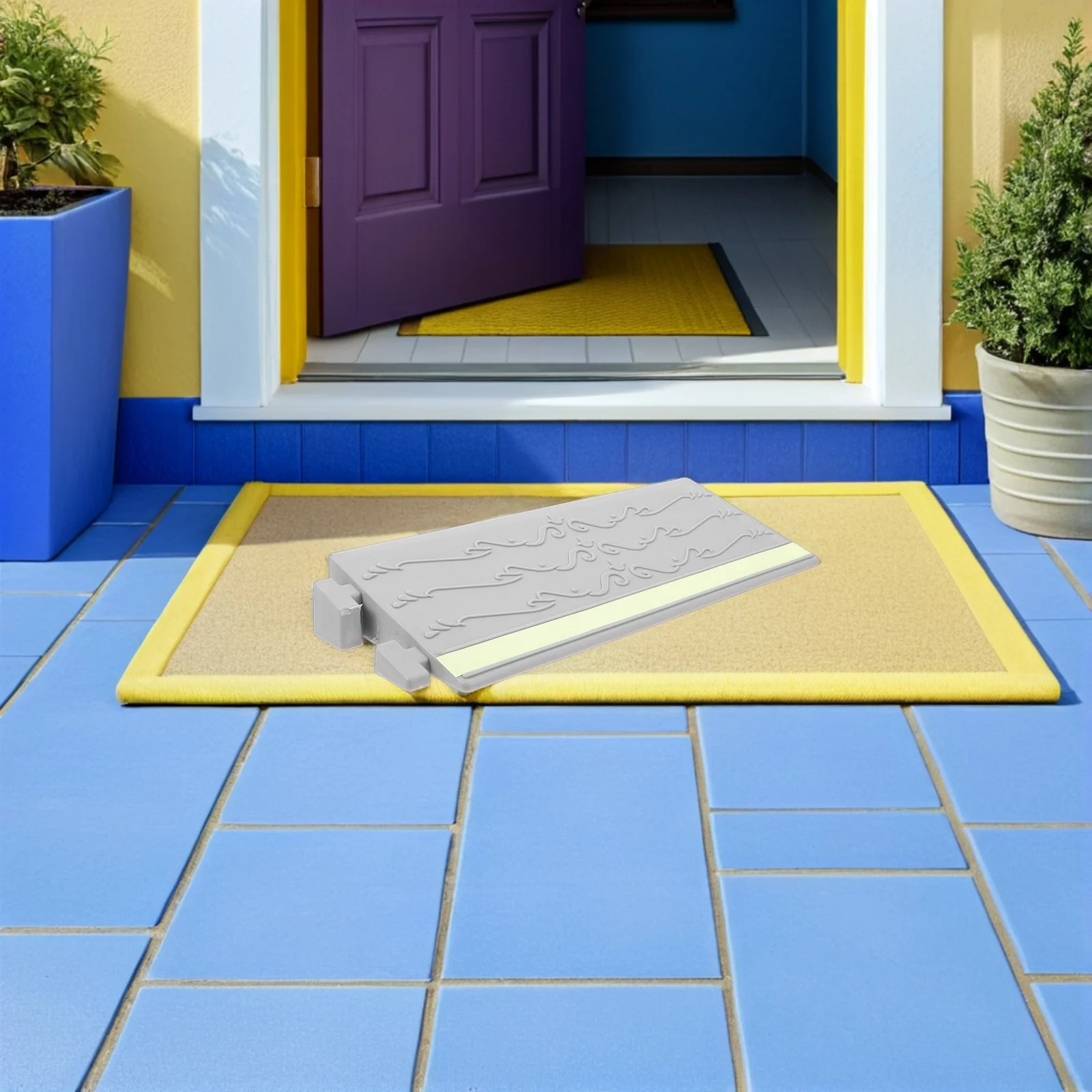 تسلق حصيرة 25x4.5 الأسود الفلورسنت المنحدر وسادة ل مكانس كهربائية للكنس فراغ الباب مدخل سلالم عتبة المنزل البلاستيك المضادة للانزلاق #4