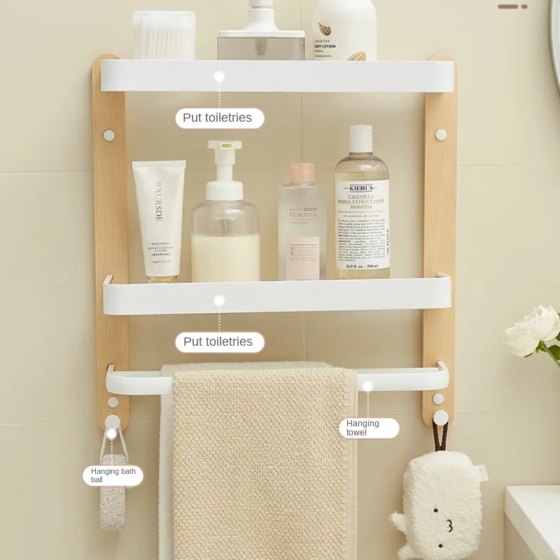 Washbasin Side Storage Rack, White Bathroom Organizer, Skincare Products, Cosmetics, Tiered Keeping Solution, Elegant Advisor