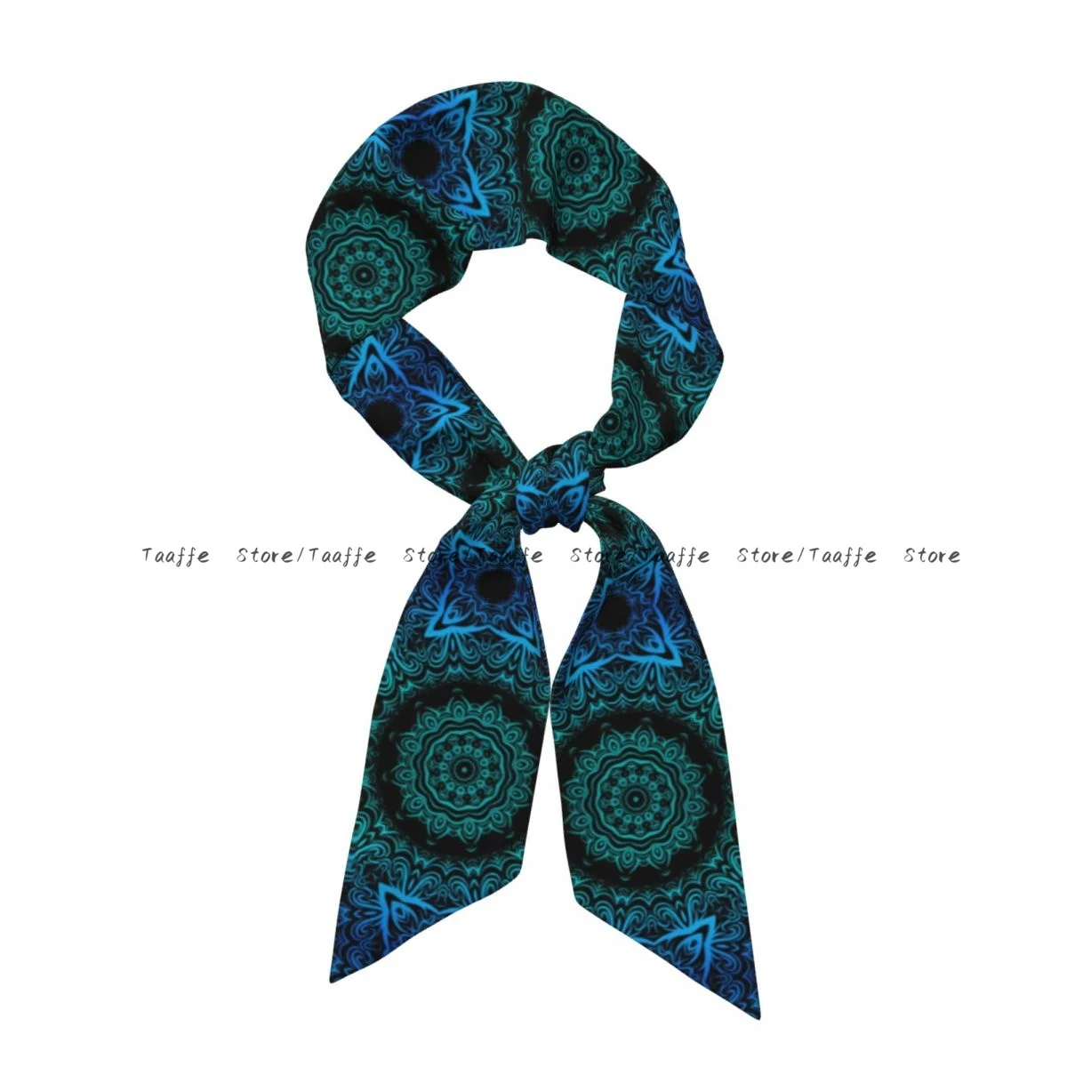 Écharpe longue en soie imprimée florale géométrique pour femme, châle doux en satin, bandana, foulard