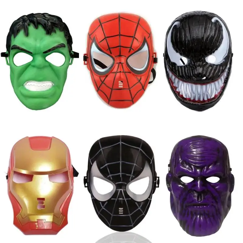 Marvel Character Mask Iron Man Deadpool Venom Thanos Cosplay Props Party Funny Dress Up Mask Accessories Gift