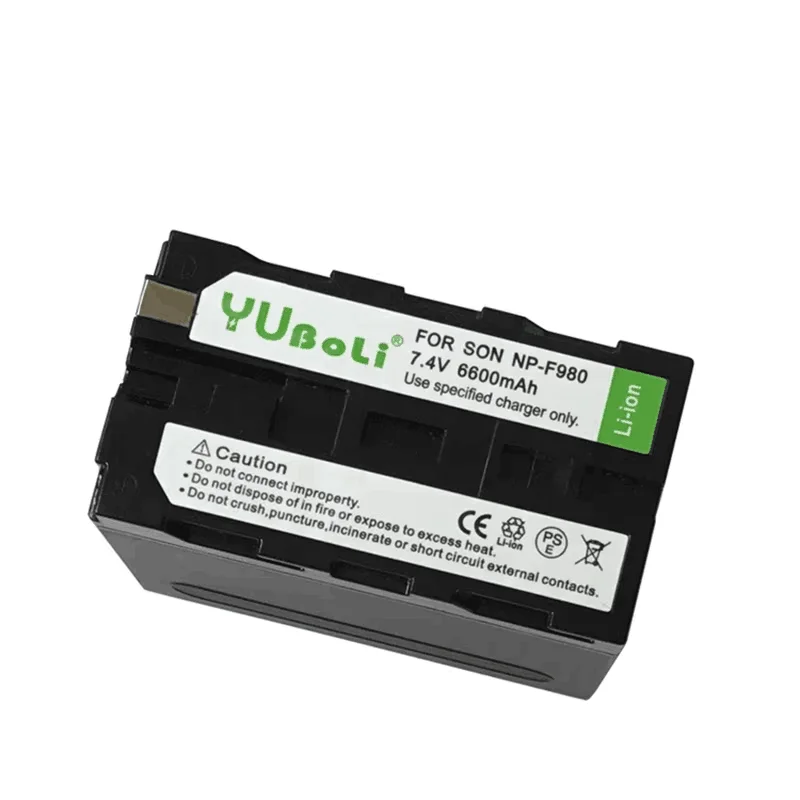 6600mAh para sony NP-F980 NPF980 bateria de câmera digital filmadora luz de fotografia totalmente decodificada NP-F330 NP-F530 NP-F550 NP-F57