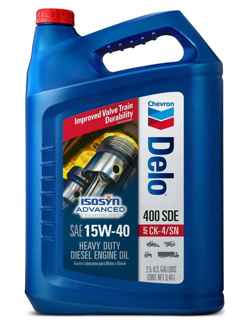 Chevron Delo 400 SDE CK-4 15W-40 Heavy Duty Diesel Motor Oil, 2.5 Gallons