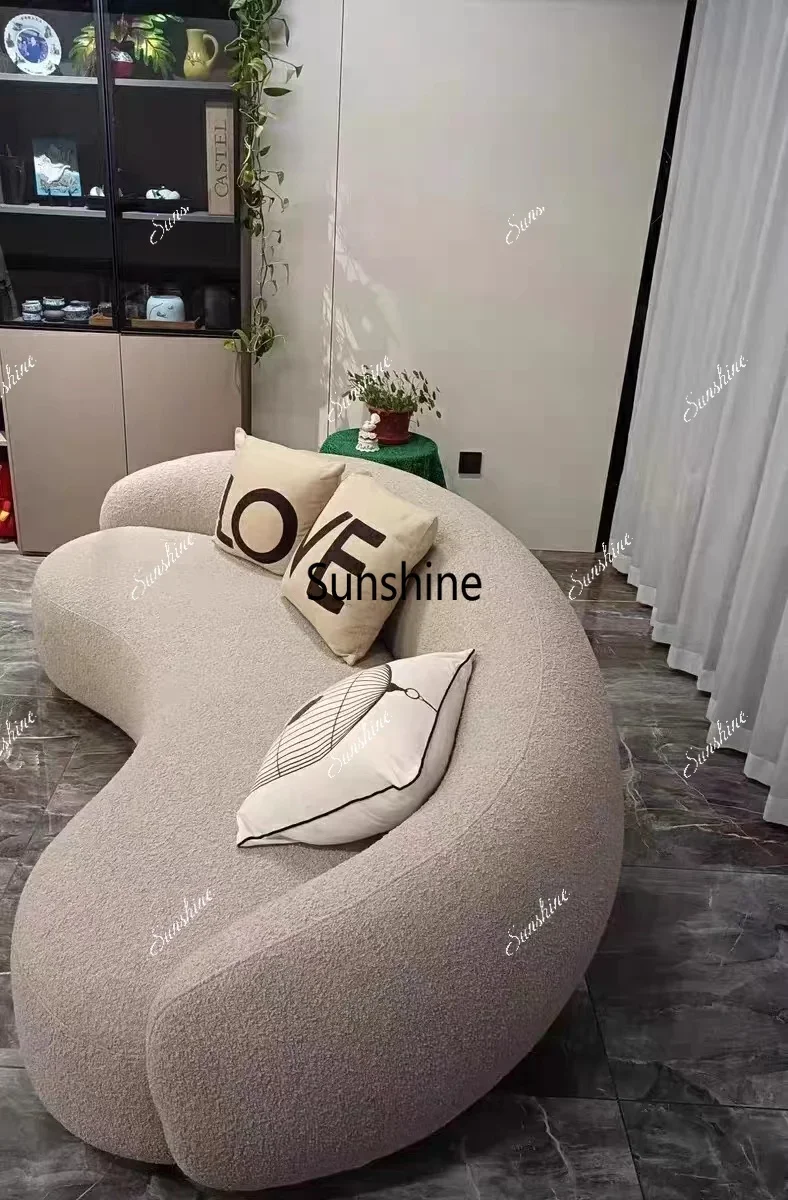 

Modern Curved Couch Design Sofa Contemporary Apartment Living Room Lounger Sofa Sectional Couch Set Sponge Fabric Sofa