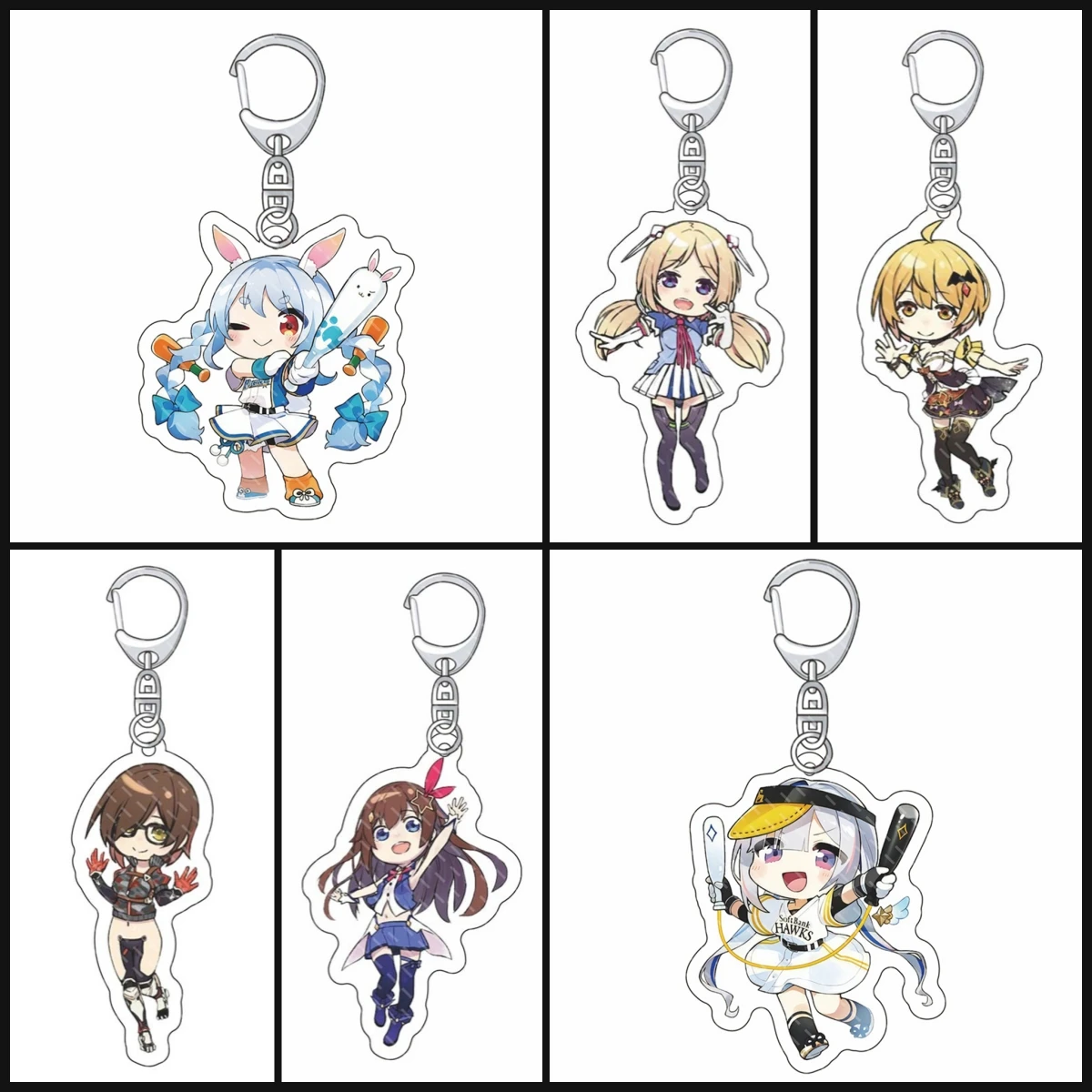 Schattige Anime Hololive Vtuber Sleutelhanger Cartoon Figuren Hanger Sleutelhanger Ornament Tas Bedel Vrouwen Mannen Cadeau Sieraden Accessoires