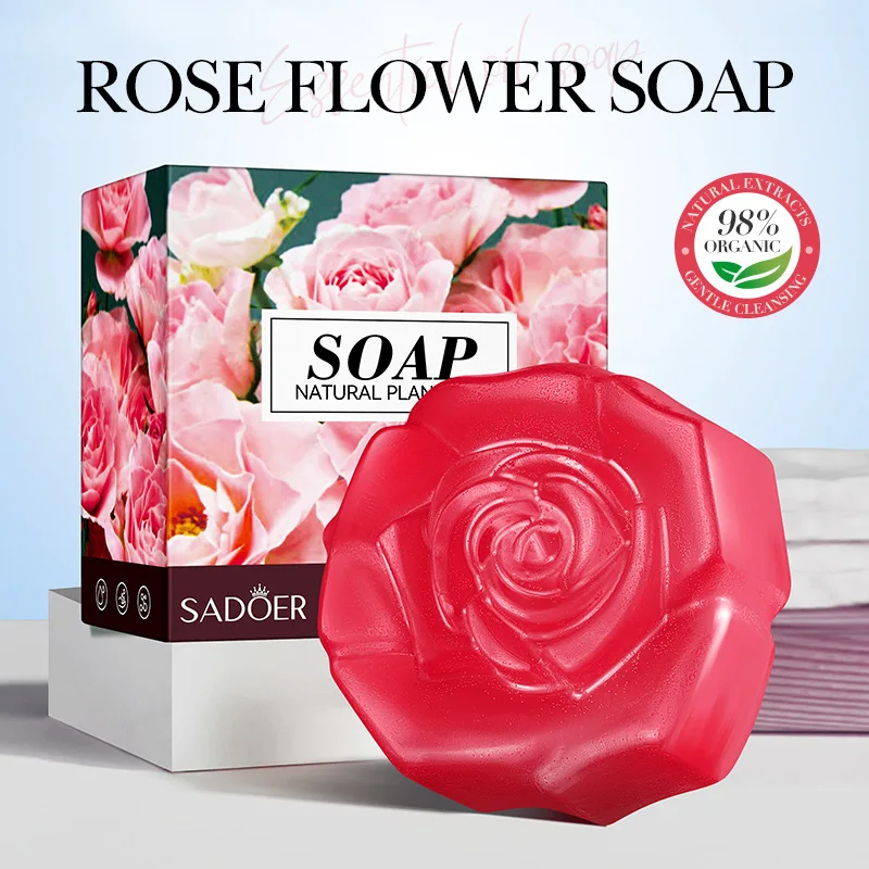 SADOER Plant Essential Oil Soap Facial Body Wash Foam Face Cleanser Nourishing Moisturizing Bathing Lavender Sea Salt Sandalwood