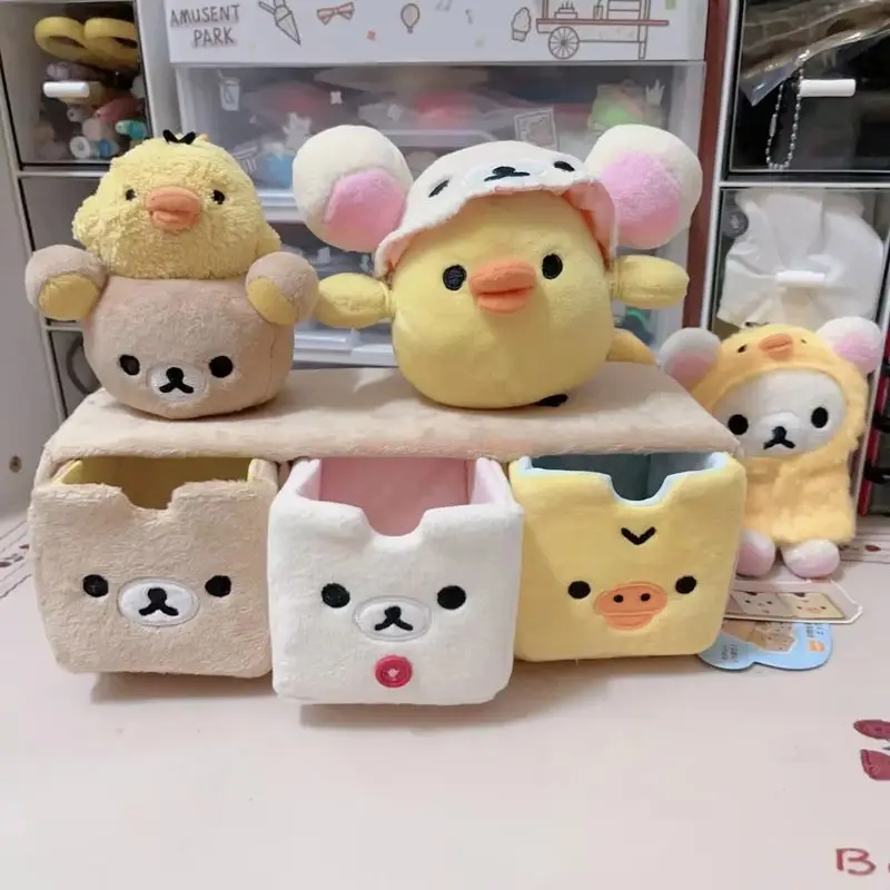 

Мультфильм легкий медведь аниме шкаф ящик отсеки коробки Rilakkuma забавные канцелярские украшения настольное хранилище подарки на день рождения для девочек